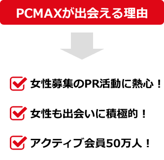 PCMAXで出会える理由